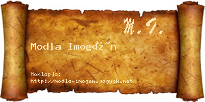 Modla Imogén névjegykártya